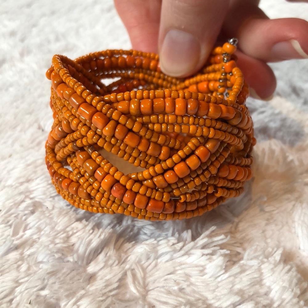 Beaded Orange Bracelet